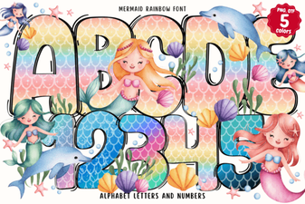 Mermaid Rainbow Font Designs for Creative Projects